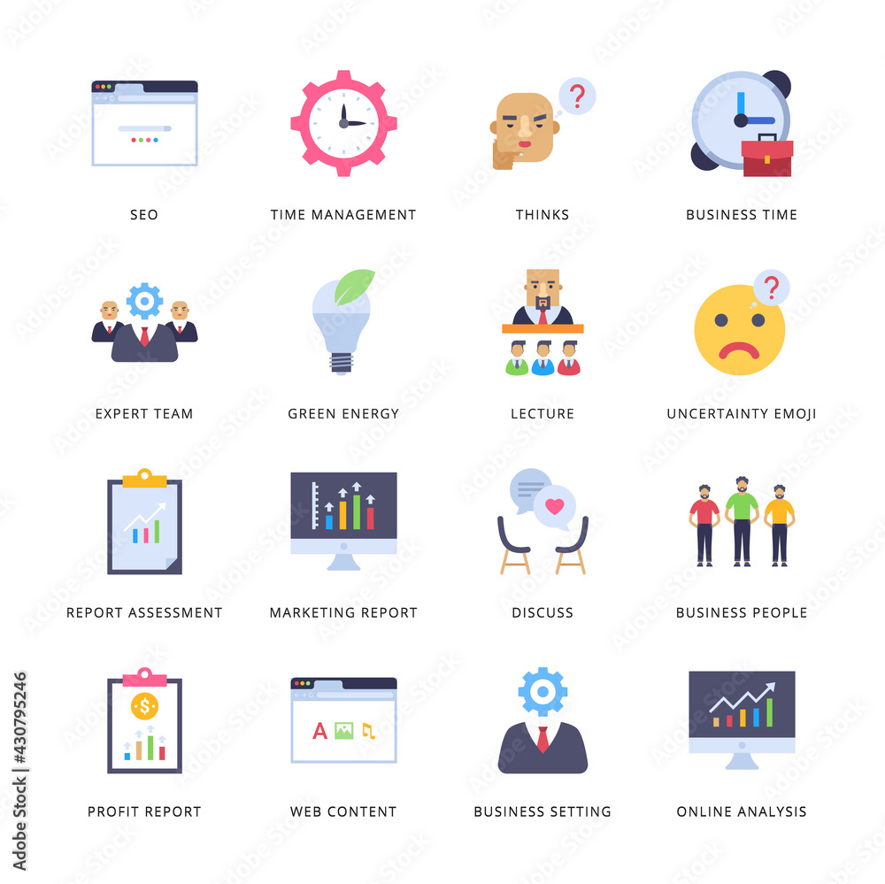 Smart Business Flat Icons - Vectors Smart Business Flat Icons - Vectors