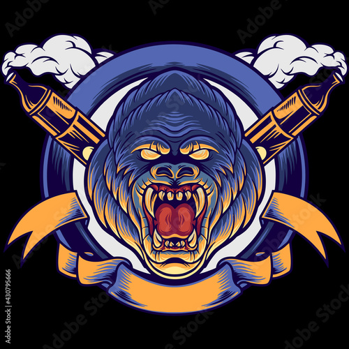 Gorilla Head Vape Mascot