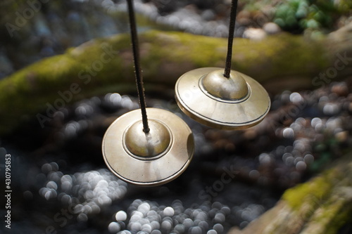 Cymbals close up for  sound healing therapy