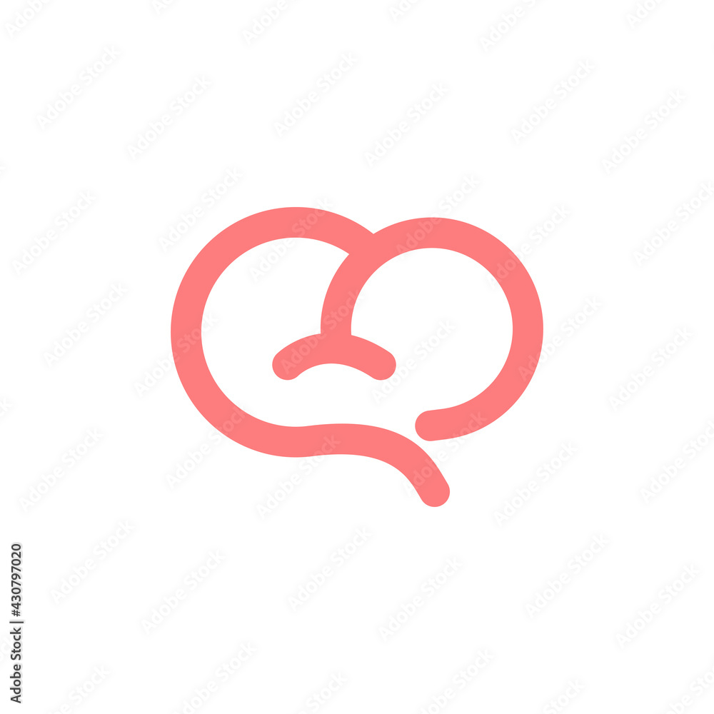 B brain icon logo design B brain icon logo design