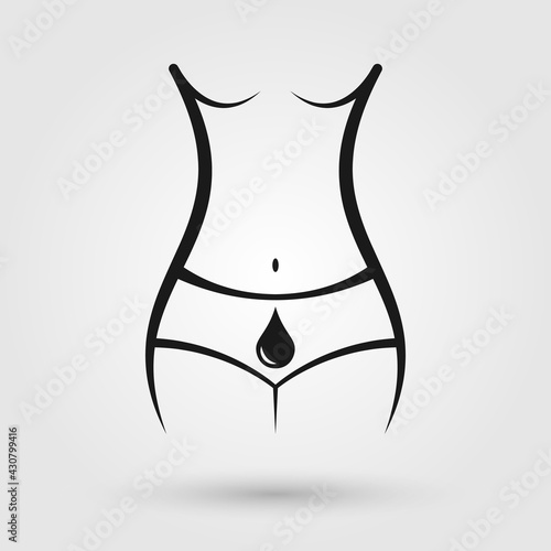 Women intimate hygiene product line icon. Female body intimate care symbol.