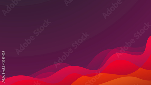 Fototapeta Naklejka Na Ścianę i Meble -  Abstract gradient background with dynamic wave in violet and red color