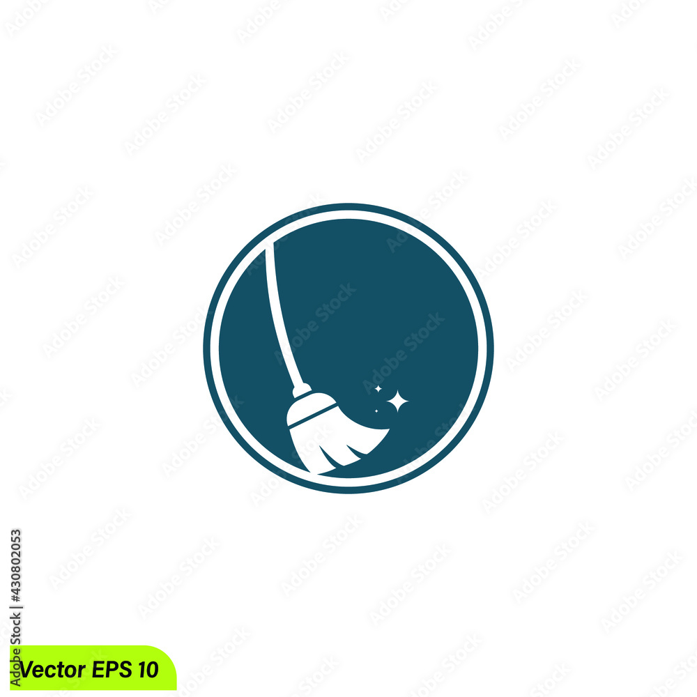 broom icon vector logo template broom icon vector logo template