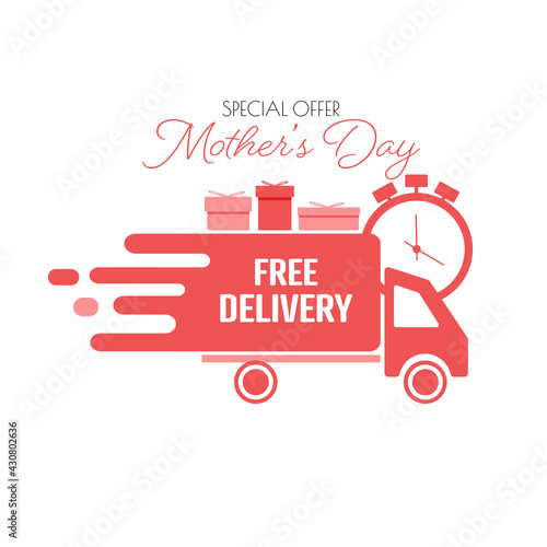 Mother's Day free delivery icon.