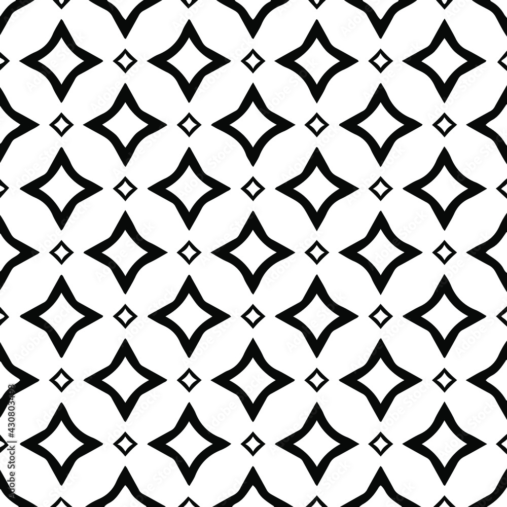 Fototapeta premium Geometric vector pattern with triangular elements. Seamless abstract ornament for wallpapers and backgrounds. Black and white colors.