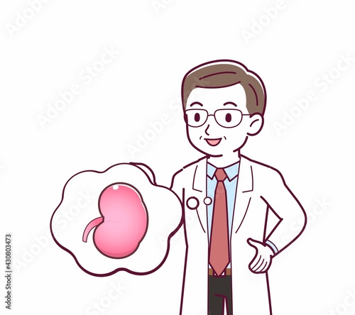 Elderly male doctor in a lab coat_I2