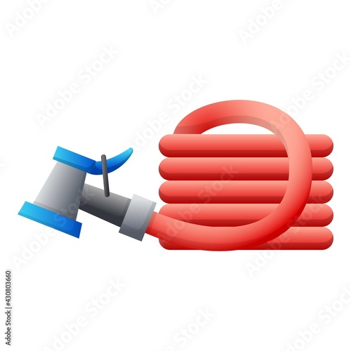 Garden hose icon, cartoon style