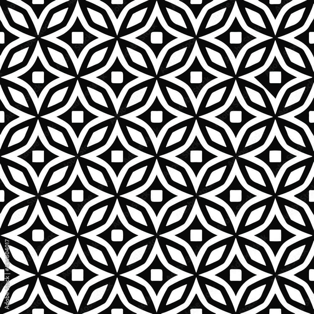 Geometric vector pattern with triangular elements. Seamless abstract ornament for wallpapers and backgrounds. Black and white colors Geometric vector pattern with triangular elements. Seamless abstract ornament for wallpapers and backgrounds. Black and white colors