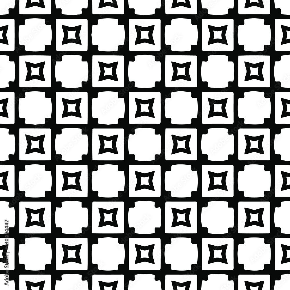 Obraz premium Geometric vector pattern with triangular elements. Seamless abstract ornament for wallpapers and backgrounds. Black and white colors