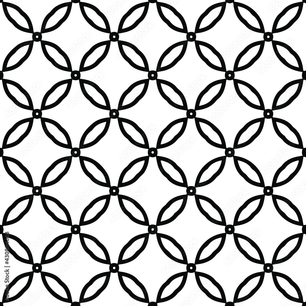 Fototapeta premium Geometric vector pattern with triangular elements. Seamless abstract ornament for wallpapers and backgrounds. Black and white colors