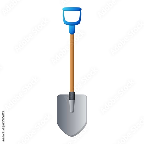 Garden shovel icon, cartoon style