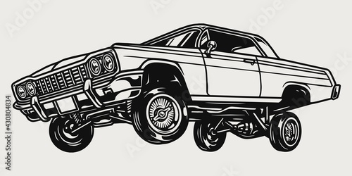 Custom lowrider retro car vintage concept