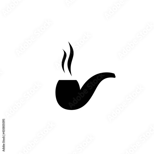tobacco wood smoking pipe silhouette icon. Traditional, classic silhouette.