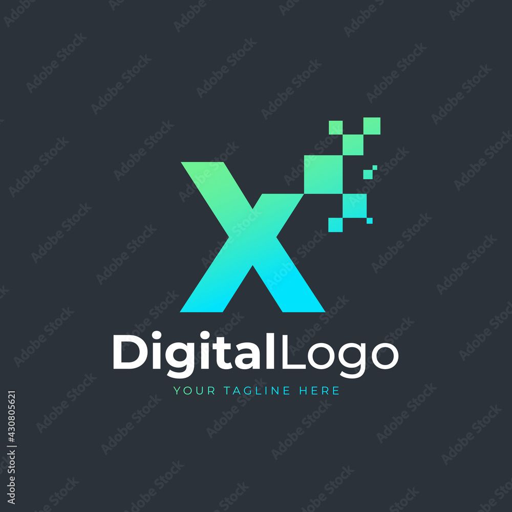 Tech Letter X Logo. Blue and Green Geometric Shape with Square Pixel Dots. Usable for Business and Technology Logos. Design Ideas Template Element. Tech Letter X Logo. Blue and Green Geometric Shape with Square Pixel Dots. Usable for Business and Technology Logos. Design Ideas Template Element.
