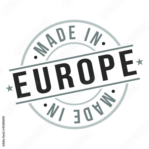 Made In Europe Stamp Logo Icon Symbol Design. Seal National Product Badge vector.