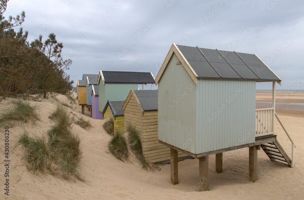 View of the beach huts View of the beach huts