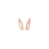 Easter bunny ears mask. spring bunny ears hat on a white background. Headdress, costume isolated element for the celebration of Easter. Vector Illustration.