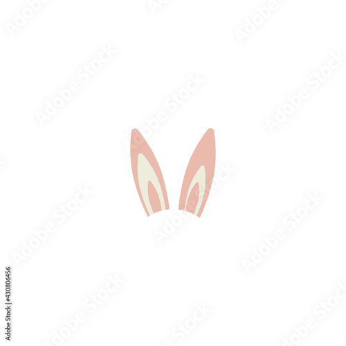 Easter bunny ears mask. spring bunny ears hat on a white background. Headdress  costume isolated element for the celebration of Easter. Vector Illustration.