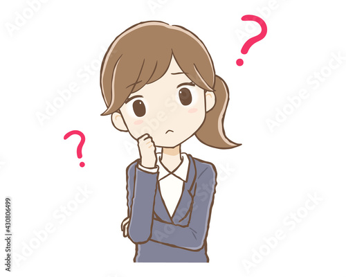 疑問に思う スーツを着た女性 上半身