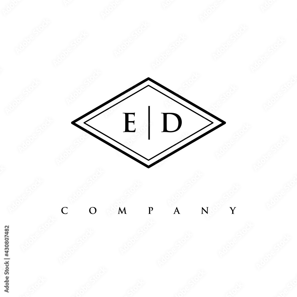 initial ED logo design vector