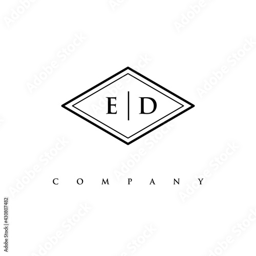 initial ED logo design vector