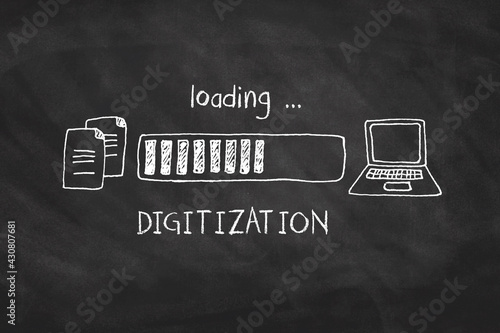 Concept of Digitalisation pictured on a chalkboard photo