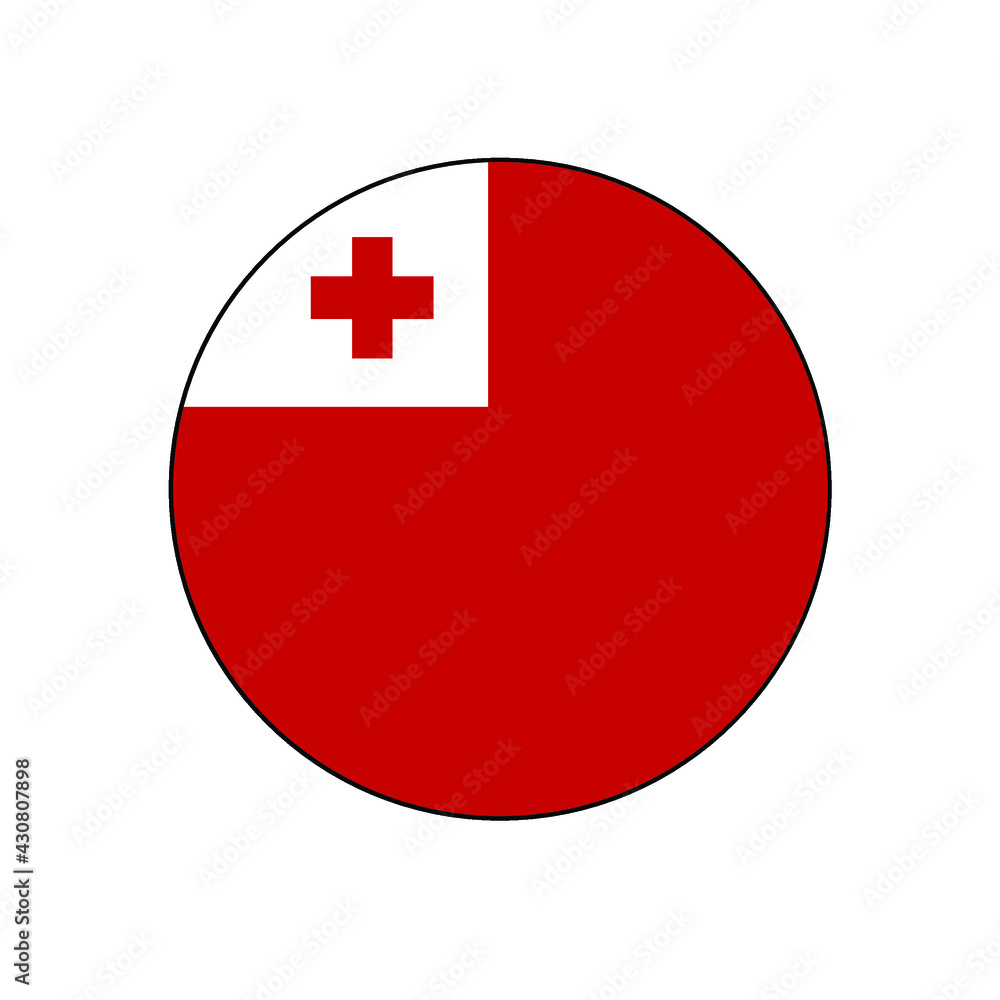 Tonga Flag Circle Button vector Icon for Oceanian concepts. Tonga Flag Circle Button vector Icon for Oceanian concepts.