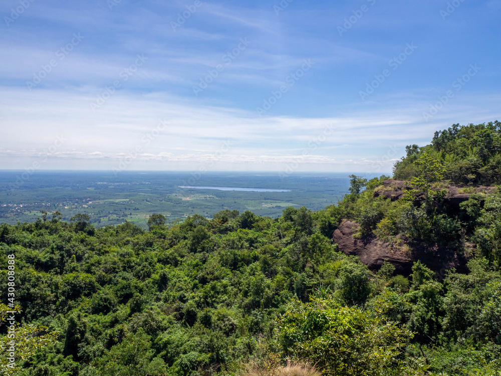 the beautiful top of view the mountain and the forest in Unseen Thailand of Phu Langka National Park, Nong Khai, Thailand.