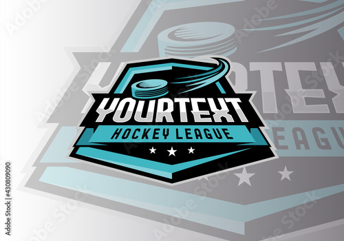 Hockey league tournament logo sport design template