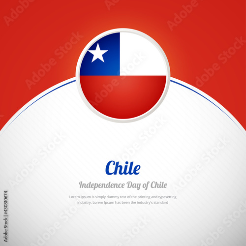 Chile happy independence day with creative colorful country flag background