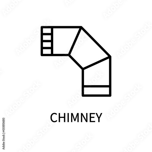 Icon Of The Chimney Line For The Stove In A Simple Style. Exhaust Pipe. Vector sign in a simple style isolated on a white background.