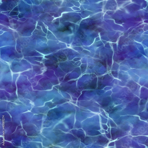 water Blue seamless background Abstract pattern. Watercolor effect.