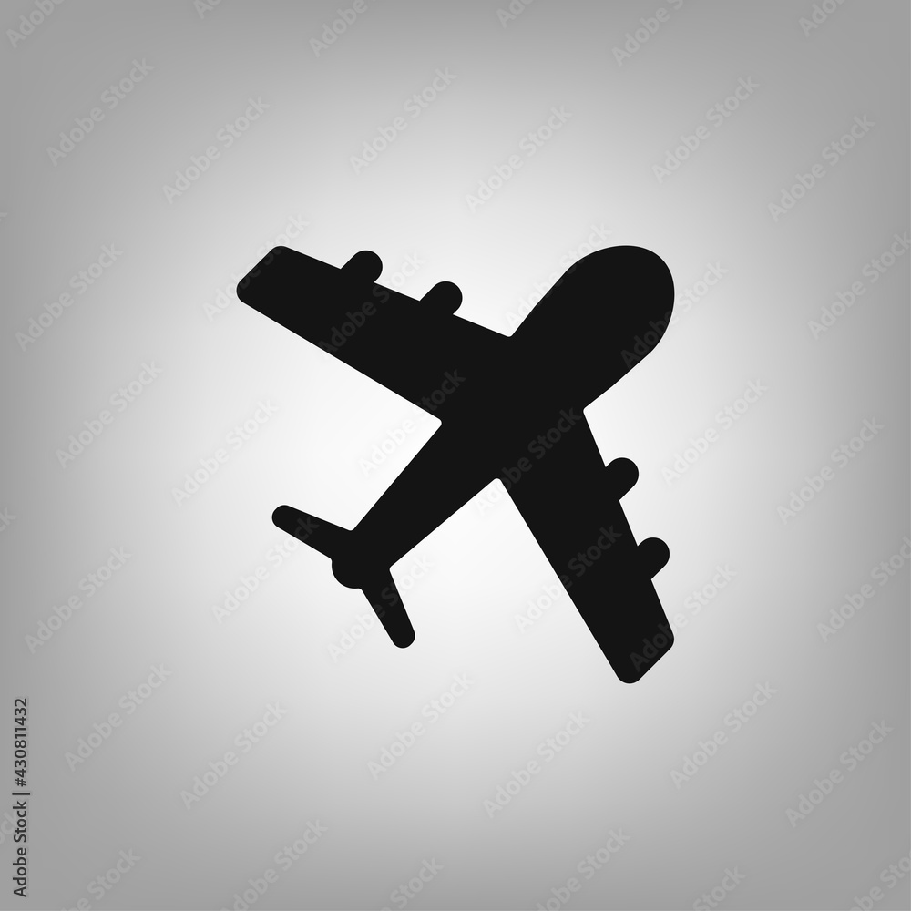 Plane is a simple, cut-out icon for the interface of applications, games, sites, vector illustration. Plane is a simple, cut-out icon for the interface of applications, games, sites, vector illustration.