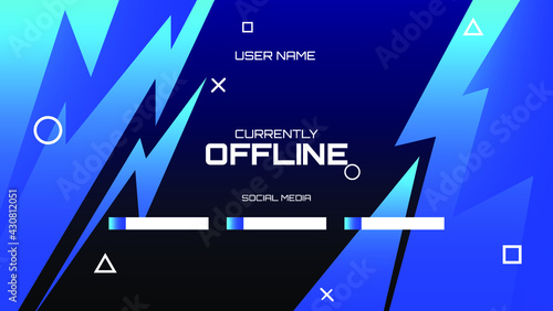 offline streaming banner background with blue shining color