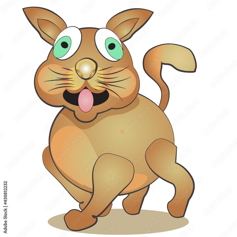 Cute Cartoon Cat Character Illustration Cute Cartoon Cat Character Illustration