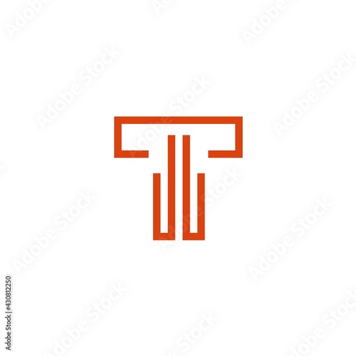 simple clean letter P logo design vector with flat line