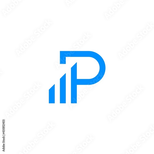 simple letter P logo design for wealth investment vector