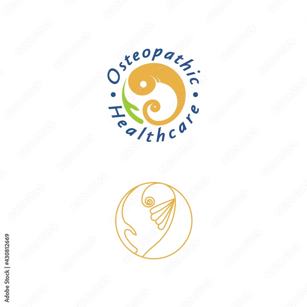 healthcare embrio logo design for osteopathic vector