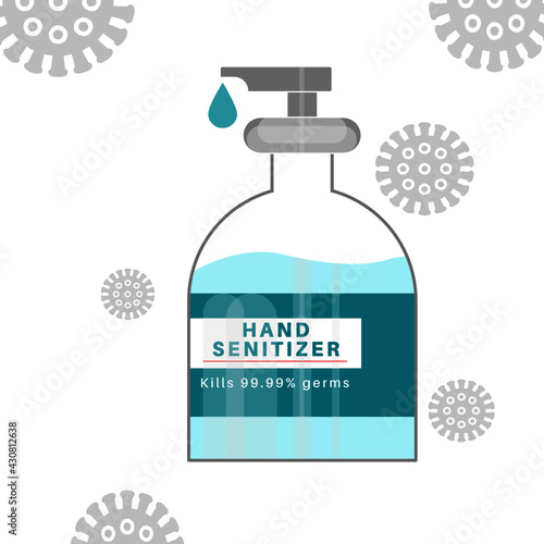 Hand sanitizer protection with corona virus covid-19 hand wash sanitizer protect with virus and bacteria.