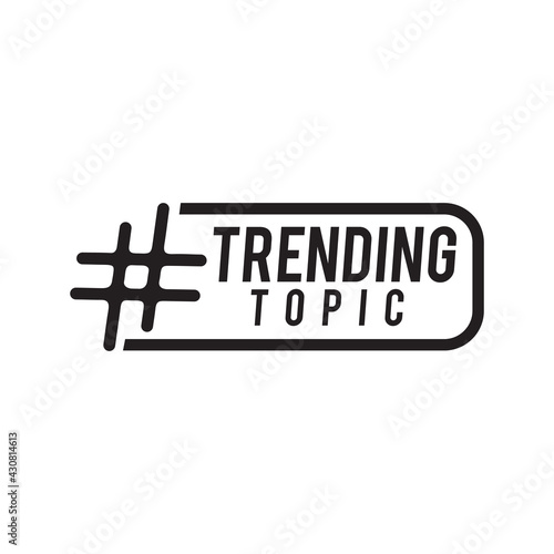 Trending topic with hashtag icon template