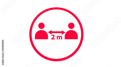 Illustration vector of social distancing warning icon. simple design of security warning
