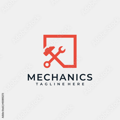 Modern mechanical tool logo design vector set for engineer branding. Logo can be used for icon, brand, identity, gear, industry, and business company