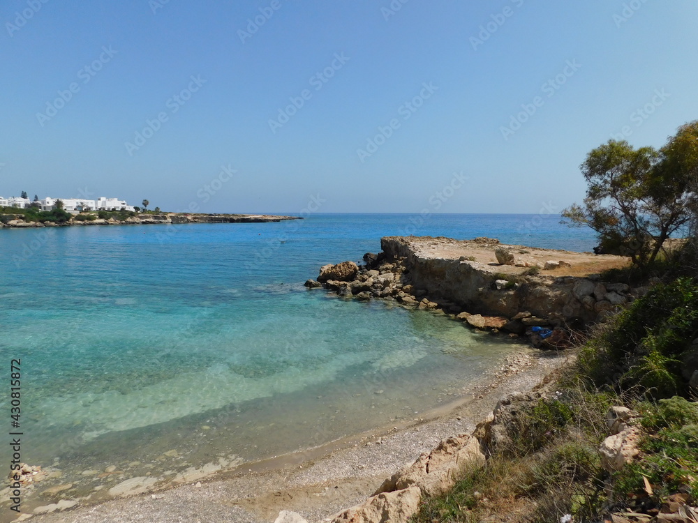 Island of Cyprus. The rocky coastline of Cyprus.