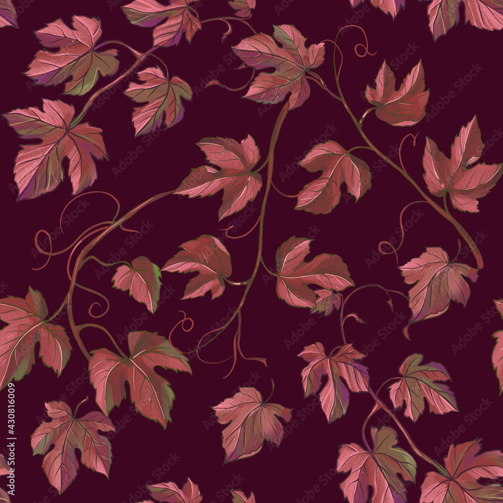 Grape seamless pattern. Botanical illustration. Background design Grape seamless pattern. Botanical illustration. Background design