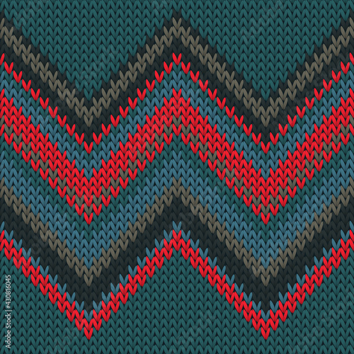 Jersey zig zal lines christmas knit geometric