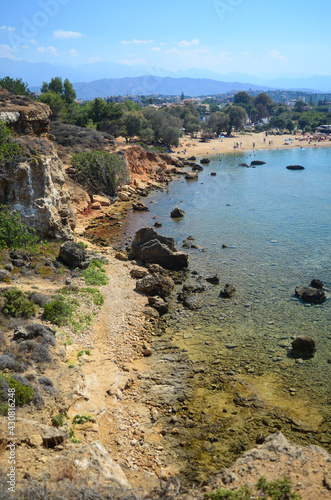 rocky beach in crete