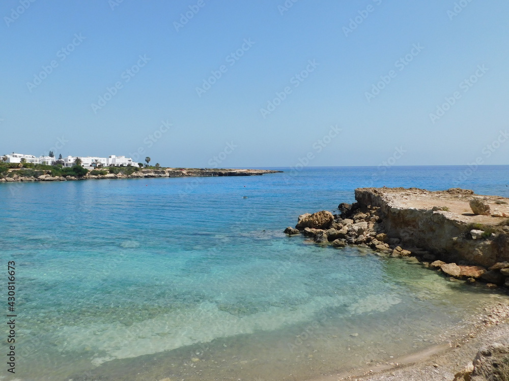 Island of Cyprus. The rocky coastline of Cyprus. Island of Cyprus. The rocky coastline of Cyprus.