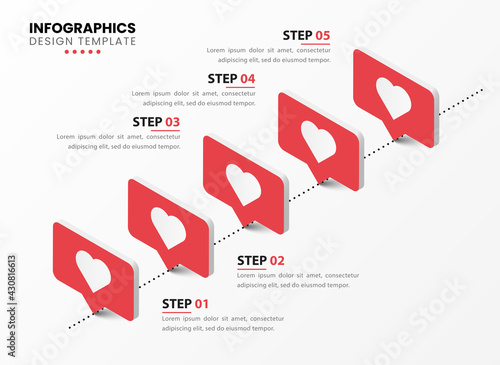 Infographic design template. Creative concept with 5 steps