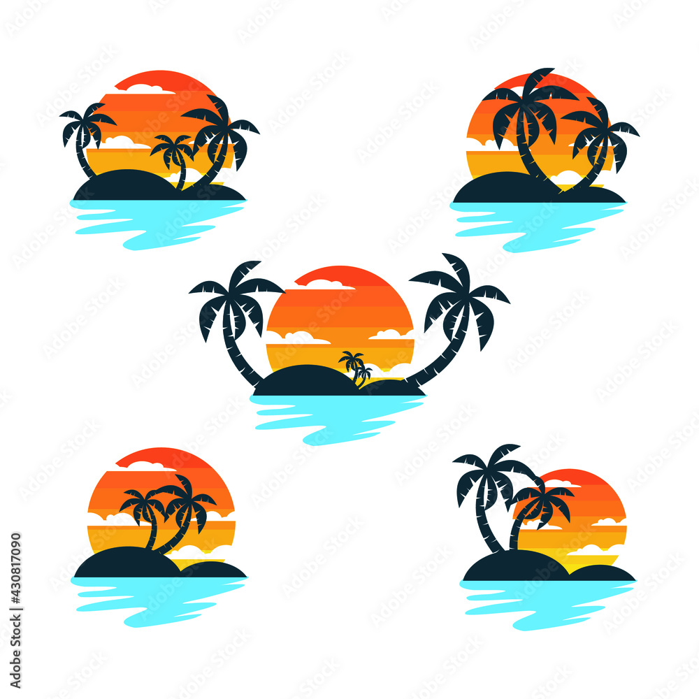 Naklejka premium VectorStock Awesome sunset logo design very beautiful vector
