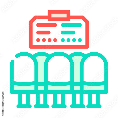 waiting hall railway station color icon vector. waiting hall railway station sign. isolated symbol illustration